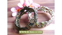 Multi Color Beads Cuff Bracelets Small